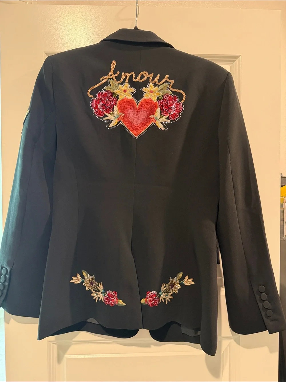 cinq a sept Black Embroidered Floral & Bird Blazer - Picture 5 of 5
